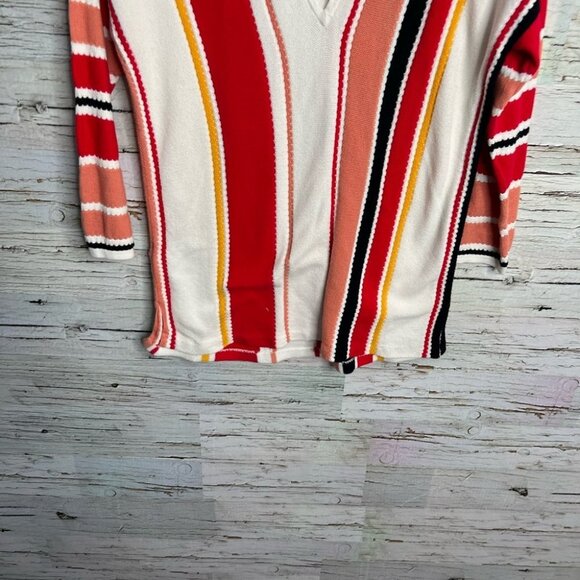 LOFT Ann Taylor striped top size small red orange - Picture 2 of 9